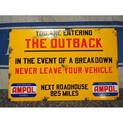 41 - Enamel sign - Outback 15x23