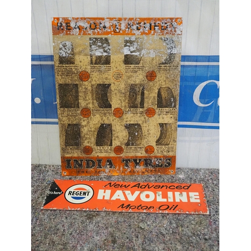 53 - Tin signs - India tyres and Havoline