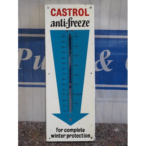 56 - Tin sign - Castrol Antifreeze thermometer 22½