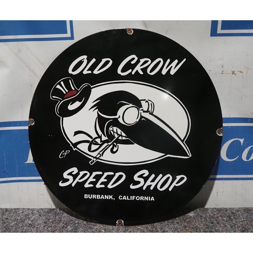 8 - Modern enamel sign - Old Crow Speed Show 30