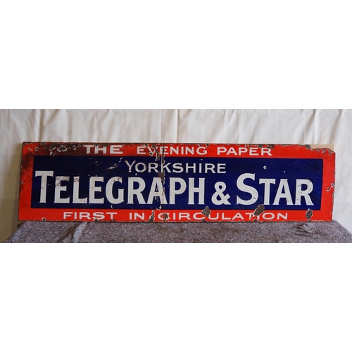 205 - Enamel sign - Yorkshire Telegraph and Star 18