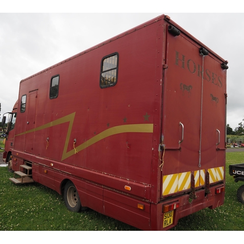 1563 - Iveco 75E14 horse box with living. Showing 152716 km. Diesel pump has been fully refurbished, steels... 