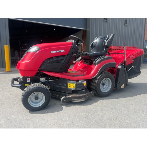 1 - Countax B255-4WD ride on with powered grass collector. Full working order. Key in office