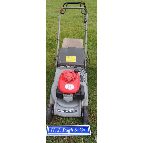 33 - Honda HRB 476C pedestrian mower