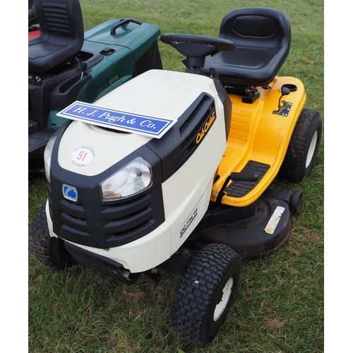 51 - Cub Cadet CC714TF ride on mower. Key in office