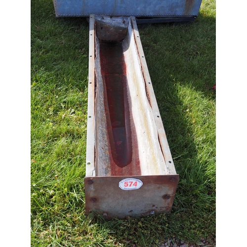 574 - Galvanised trough 6ft