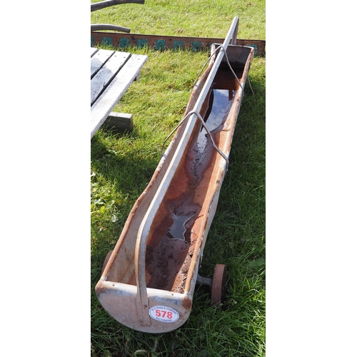 578 - Galvanised feeding trough 9ft