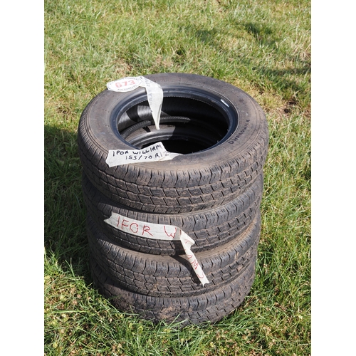 673 - Ifor Williams 155/70R12 tyres - 4