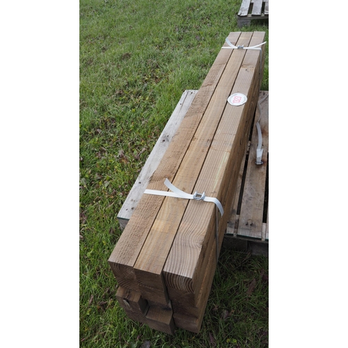 1323 - Sawn timber posts 6ft x 3x3