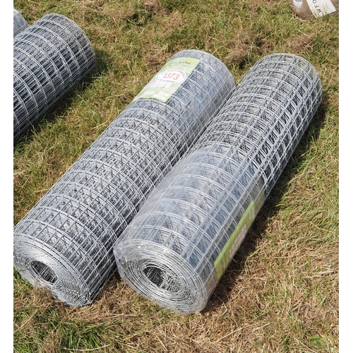 1373 - Hot dipped galvanised weld wire mesh (12g wire - 50mm x 50mm hole) 90cm x 12.5m rolls *seconds - 2 r... 