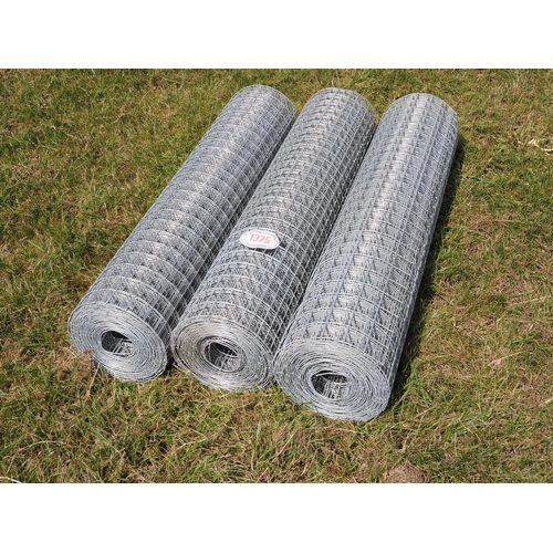 1375 - Hot dipped galvanised weld wire mesh (12g wire - 50mm x 50mm hole) 1.2m x 12.5m rolls *seconds - 3 r... 