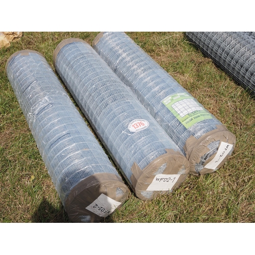 1376 - Hot dipped galvanised weld wire mesh (12g wire - 50mm x 50mm hole) 1.2m x 12.5m rolls *seconds - 3 r... 