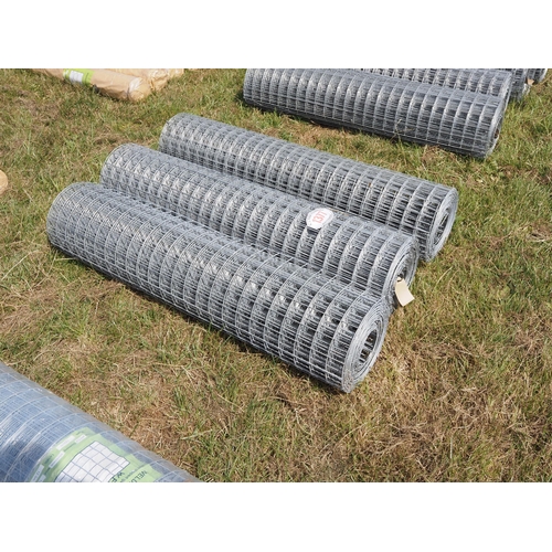 1377 - Hot dipped galvanised weld wire mesh (12g wire - 50mm x 50mm hole) 1.2m x 12.5m rolls *seconds - 3 r... 