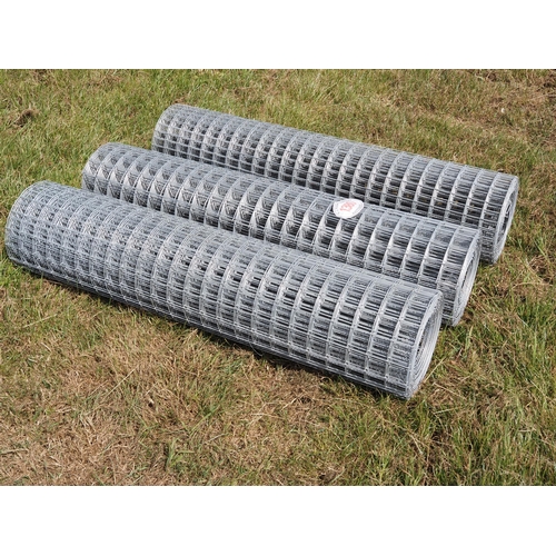 1380 - Hot dipped galvanised weld wire mesh (12g wire - 50mm x 50mm hole) 1.2m x 12.5m rolls *seconds - 3 r... 