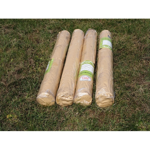 1382 - Galvanised 13mm chicken wire netting 1.2m x 25m rolls *seconds - 4 rolls