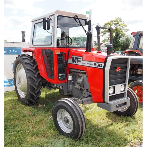 1539 - Massey Ferguson 590 2WD tractor. 1973. New power steering ram, suspension seat, tyres and battery. R... 