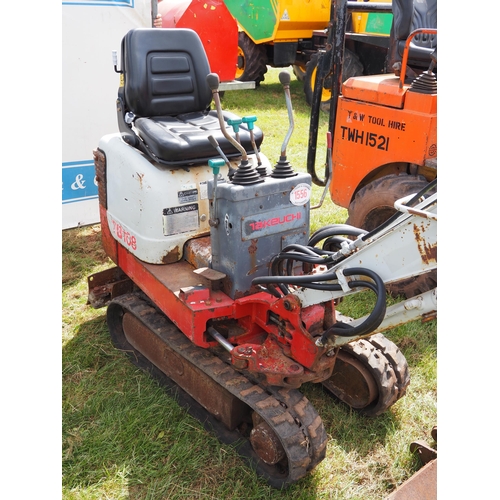 1556 - Takeuchi TB108 micro digger. 2004. C/w 2 buckets