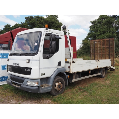 1562 - DAF beaver tail 7.5 ton lorry with ramp. MOT until 31/05/25. Reg. YJ55 XHR. V5 and key in office