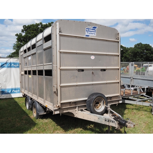 1590 - Ifor Williams DP1205 12ft livestock trailer with decks and partitions. S/No. E0646432