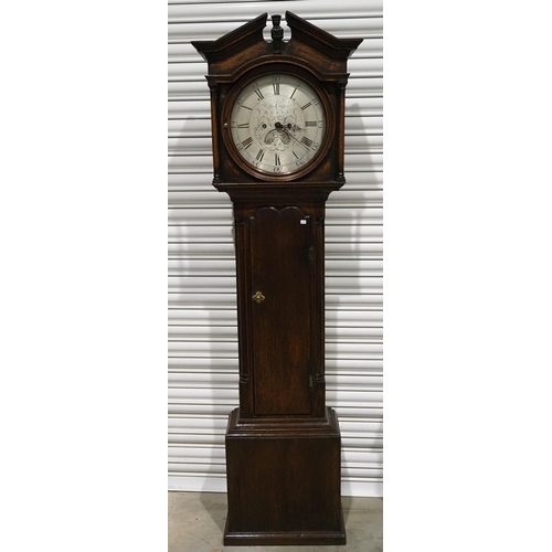 480 - Oak long cased clock by Will Cooper Derby H76