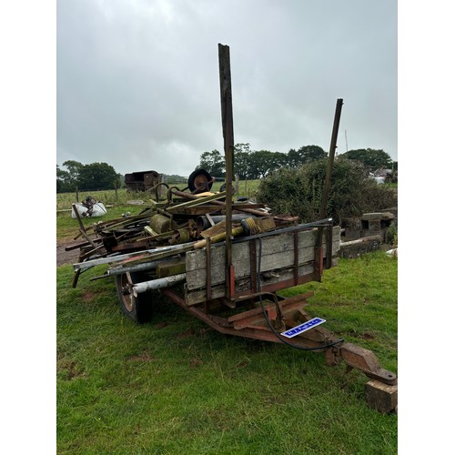 52 - Single axle trailer 12ft and scrap iron