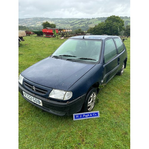 191 - Citroen Saxo car. Reg. V722 GDB