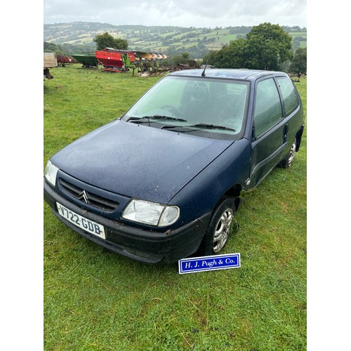 191 - Citroen Saxo car. Reg. V722 GDB