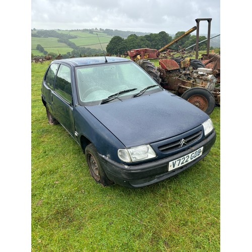 191 - Citroen Saxo car. Reg. V722 GDB