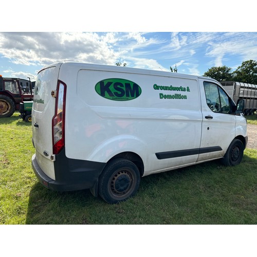 1550 - Ford Transit Custom. Runs and drives. Showing 145,135 miles.
Reg HK14 SPV. Key in office