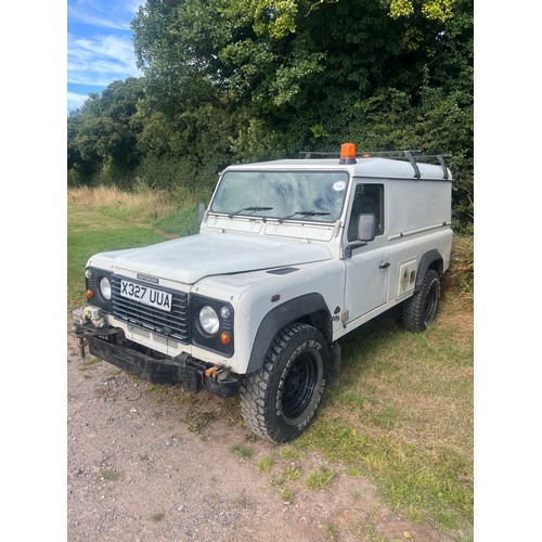 1566C - Land Rover Defender 110 TD5. MOT until 21/12/24. Reg. X327 UUA. V5 in office. Manual and keys in off... 