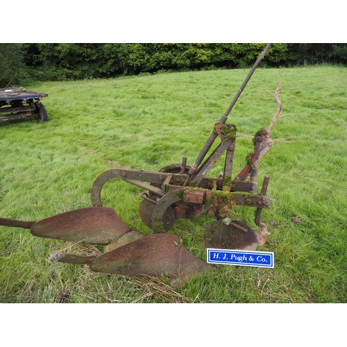 54 - David Brown 2 furrow plough. Type 2MA-3C. Serial no. 12598. Badged