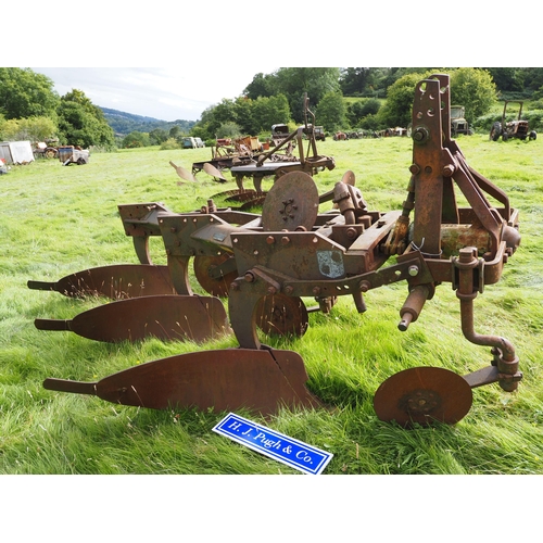 59 - David Brown 3 furrow plough. Type CMW3. Badged