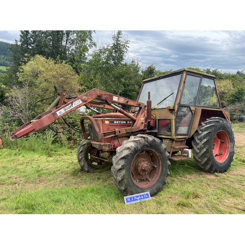 Zetor 6945 tractor with loader. Drove into place but needs attention.