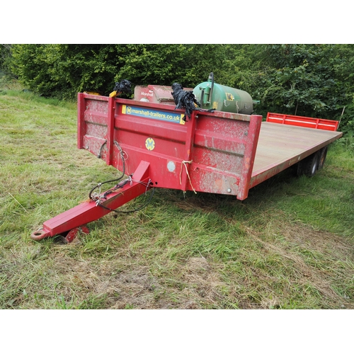 200 - Marshall 10 ton twin axle 24ft bale trailer. 2016. Serial no. 87555