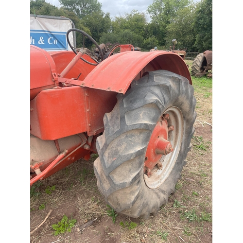 304 - Allis Chalmers A tractor. Good order, one owner. Winch and PTO. Reg. CCJ 505. Old buff logbook in of... 