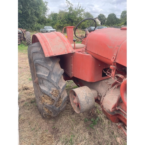 304 - Allis Chalmers A tractor. Good order, one owner. Winch and PTO. Reg. CCJ 505. Old buff logbook in of... 