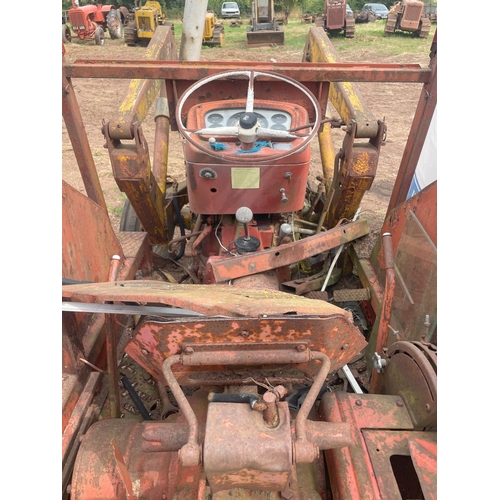 314 - Nuffield 4/60 tractor. C/w loader and Rowcrop wheels. Reg. MCJ 225F. Current V5 in office