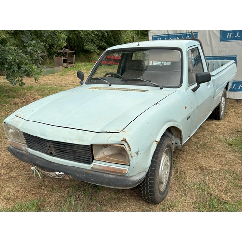 166 - Peugeot 504 pickup, farm use, runs and drives, showing 48476 miles Reg. E31 LAD