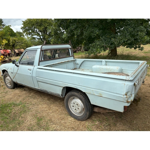 166 - Peugeot 504 pickup, farm use, runs and drives, showing 48476 miles Reg. E31 LAD