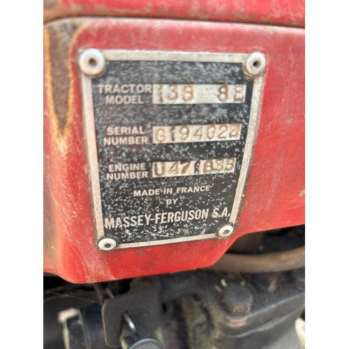 167 - Massey Ferguson 135  8E vineyard tractor, runs and drives well