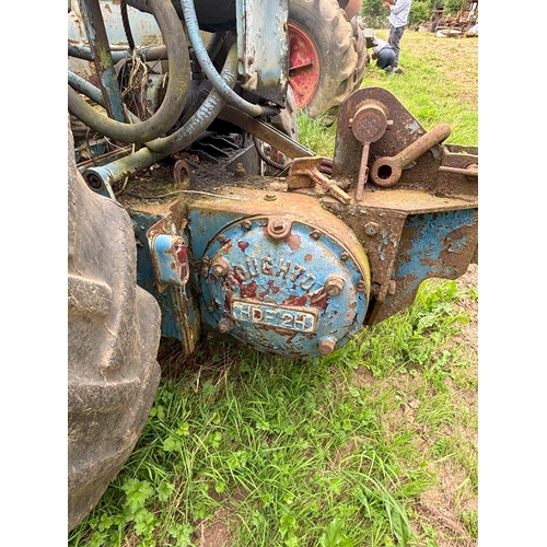 172 - Fordson major tractor, with Boughton HDF 2H winch, pulley drive to hydraulic pump