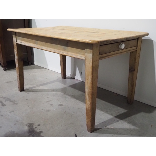 461 - Antique pine kitchen table with 2 drawers H28½