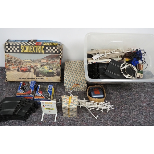 20 - Assorted Scalextric track, controllers, infrastructure, etc.