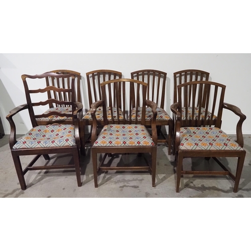 511 - Set of 6 stick back mahogany dining chairs and 1 other