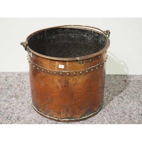 91 - Copper riveted bucket 13