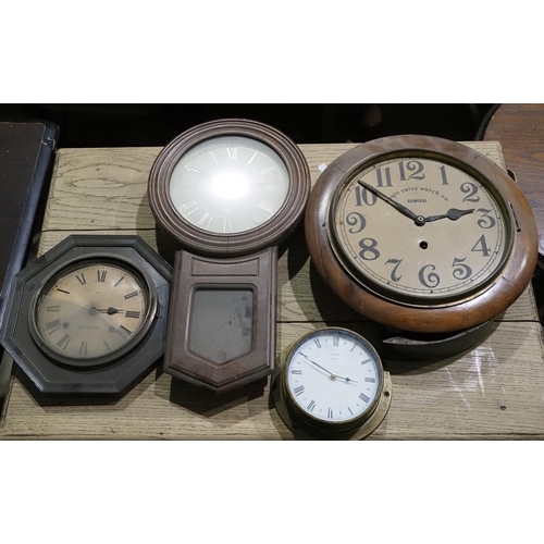 489 - Assorted wall clocks to include Metamec and Admiral