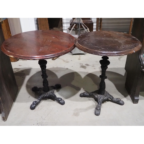 497 - Round pub tables with cast iron bases - 2