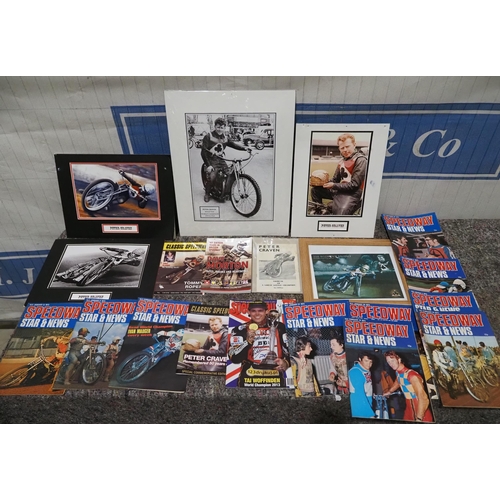 158 - Speedway Star & News magazines 1970s, assorted Peter Craven photographs and prints