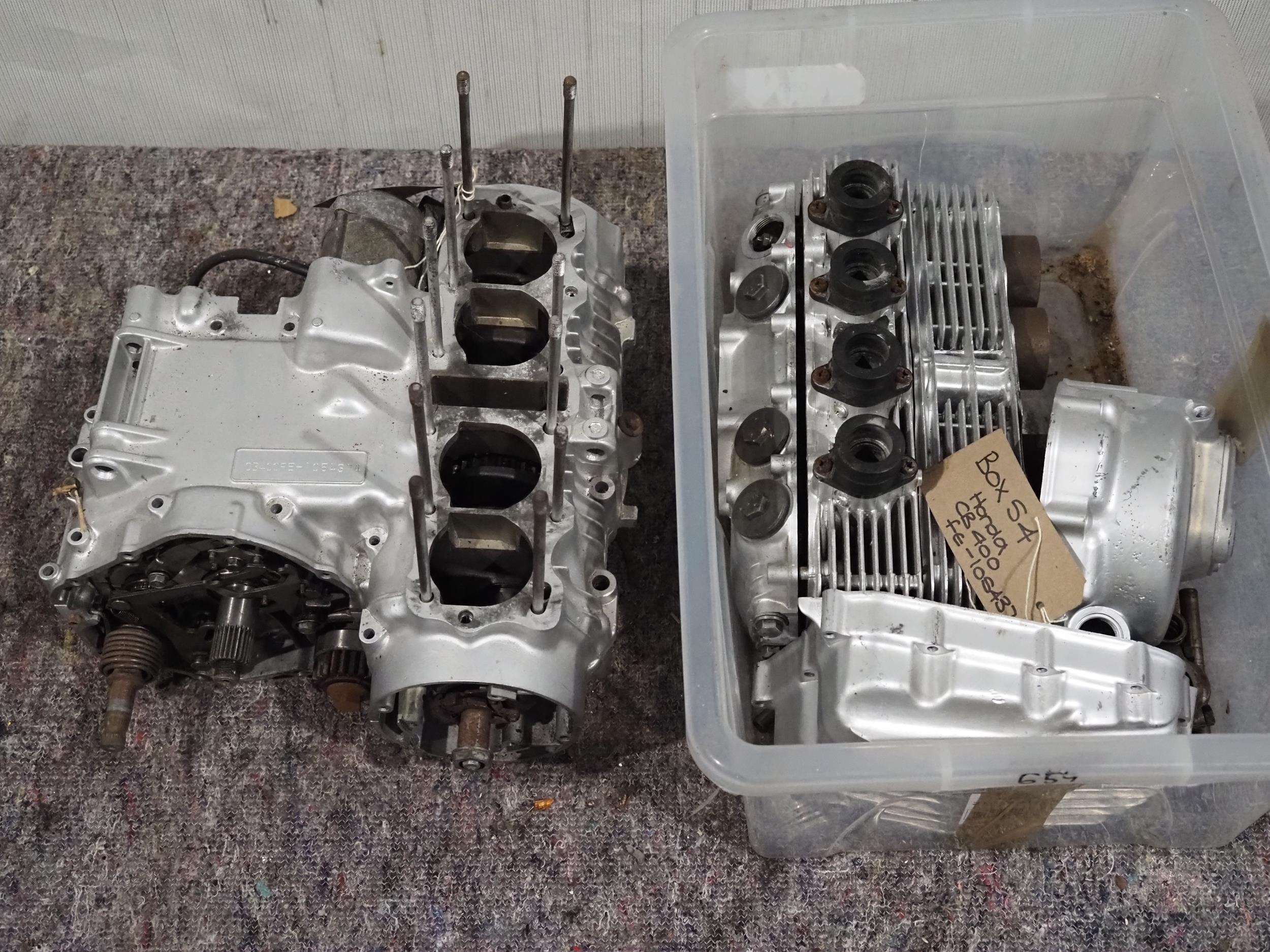 Honda CB400 crank cases, barrel, cylinder head, gearbox etc. Engine No ...