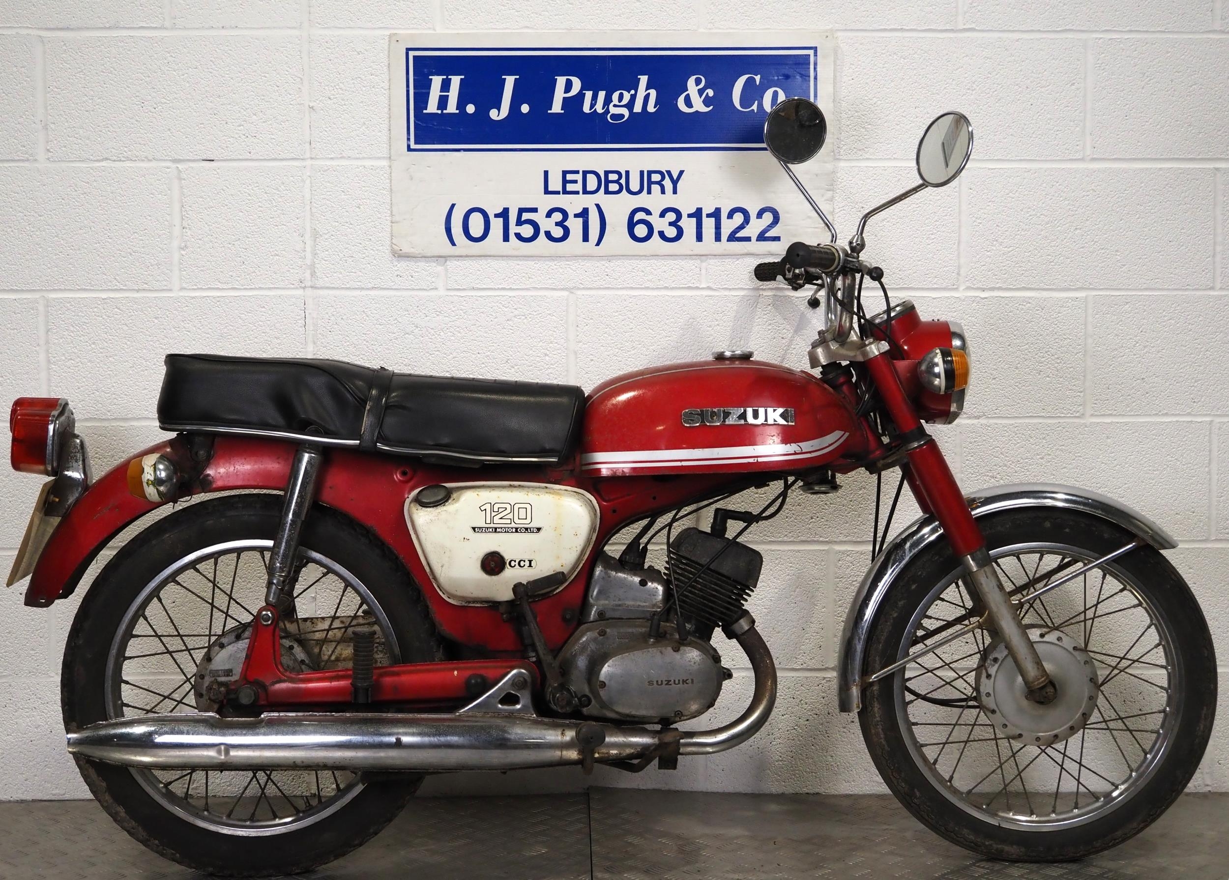 Suzuki B120 motorcycle. 1977. 118cc Frame No. B100 199544 Engine No ...